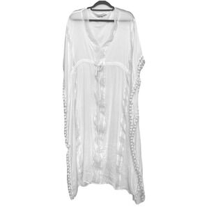 Michael Stars White‎ Tasseled Side Slit Swim Coverup | New With Tags